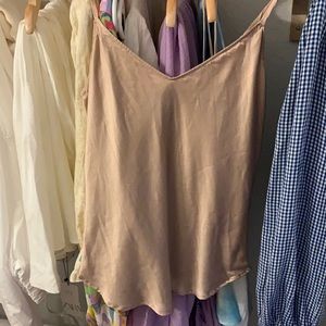 Dusty rose pink silk Reformation top